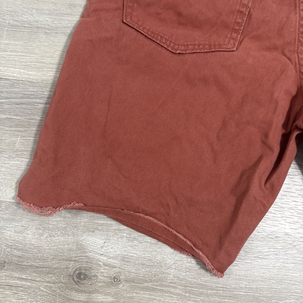 Old Navy Shorts Men’s 36 Red Rust Cotton Cut Off Raw Hem 5 Pocket - Picture 9 of 12